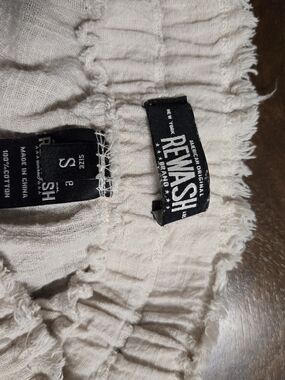 REWASH Cream Linen Pants - Soft Cream